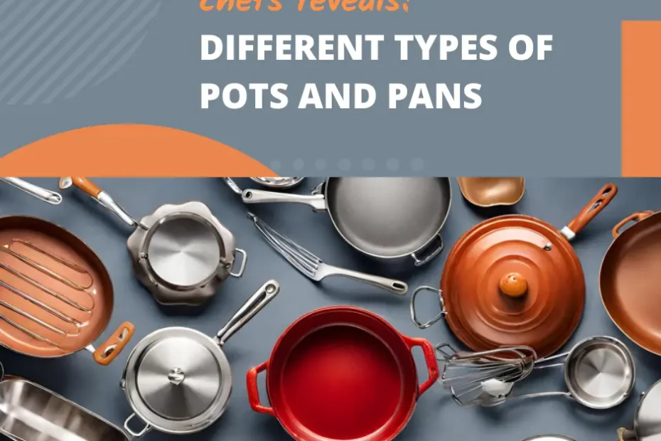 Creative image of pots and pans to show different types of cookware